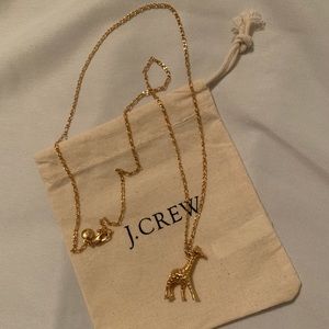 J.Crew Giraffe Pendant Necklace & jewelry bag